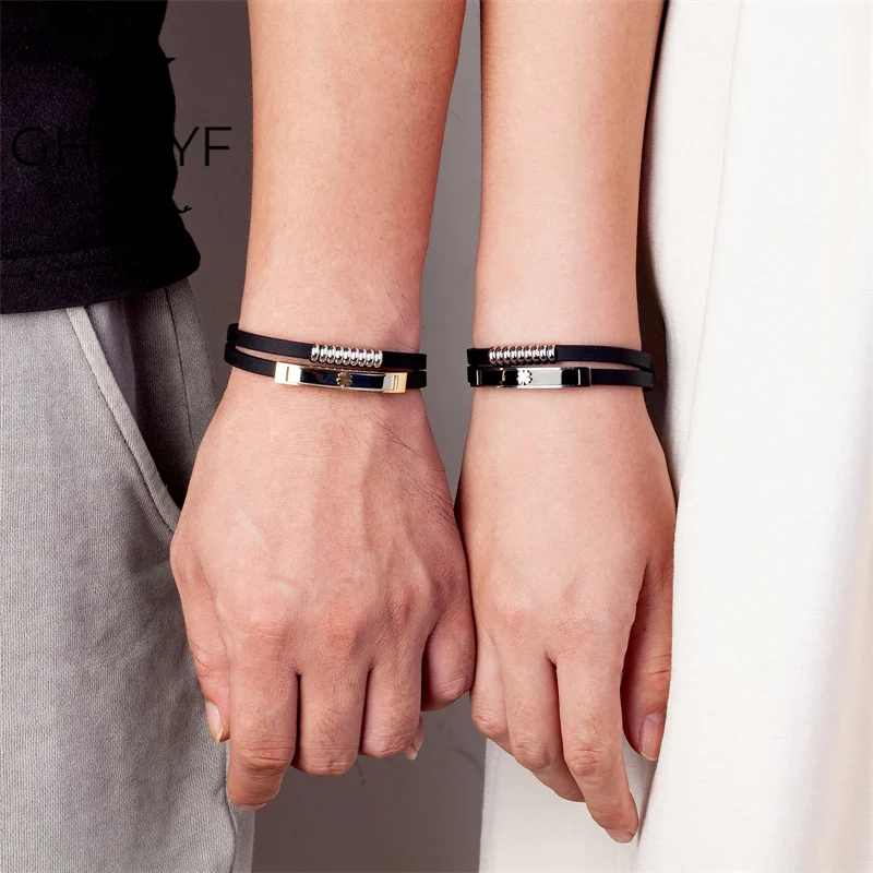 

Lucky Clover Bracelets for Couple Wife Husband Sweetheart Beloved Testimony of Love Jewelry Valentine's Day Christmas Gifts