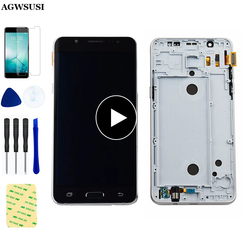 Для samsung Galaxy J5 ЖК-дисплей SM-J510F J510G J510Y J510M J510 J510FN ЖК-дисплей Дисплей кодирующий преобразователь сенсорного экрана в сборе с рамкой
