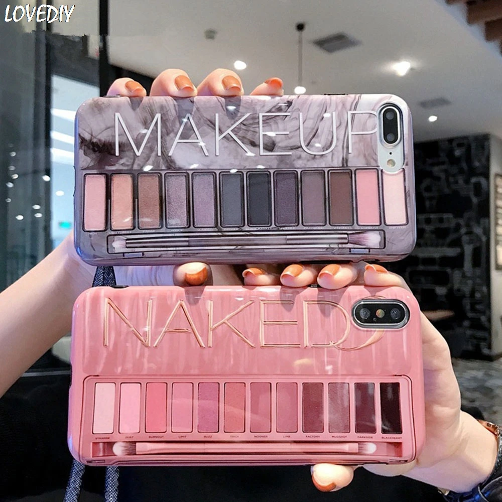Палитра теней для век макияжа мягкий силиконовый чехол телефона 11 Pro X XR XS Max iPhone 7 8