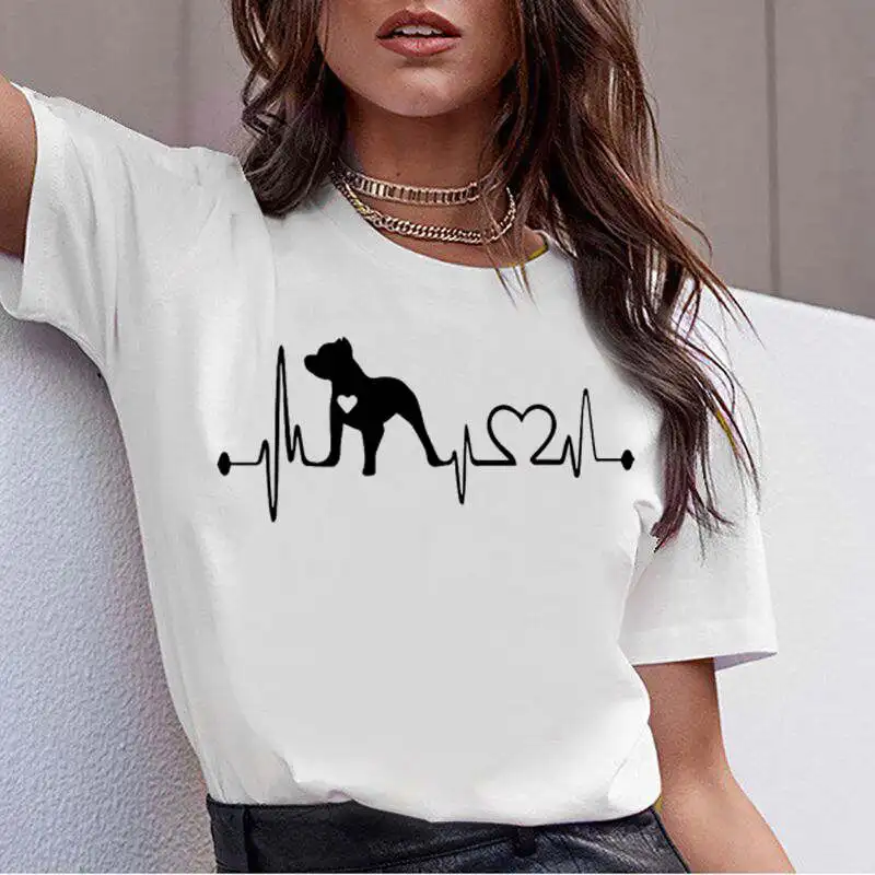 

2021 Kawaii Dachshund Pug Women's T-shirt Funny Cute French Bulldog Frances German Shepherd T-shirt Pit Bull Harajuku Top Female