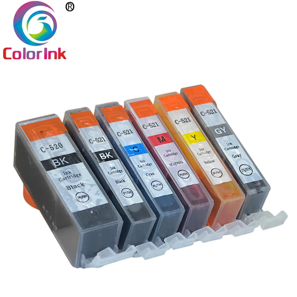 Чернильный картридж ColorInk 6Pk для Canon 520 521 520XL принтера PIXMA IP3600 IP4600 IP4700 MP540 MP550 MP560 MP640
