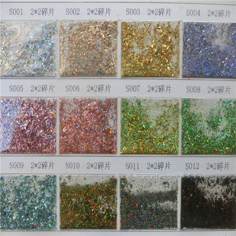 

12 Colors/Set 3g Dazzling Hexagon Holographic Laser Powder Nail Art Glitter Rainbow Pigment Manicure Chrome Pigments