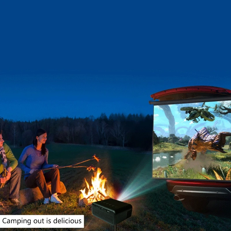 

320x240 Mini Projector Portable LCD Projector 24W 1920x1080 Display Support Compatible with Smartphone AV TF SD