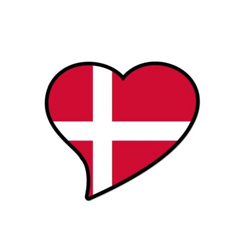 

Creative Denmark Flag Heart Car Sticker Accessories Vinyl PVC 10cm*9cm Motorcycle Waterproof Windshield Car Styling Decal