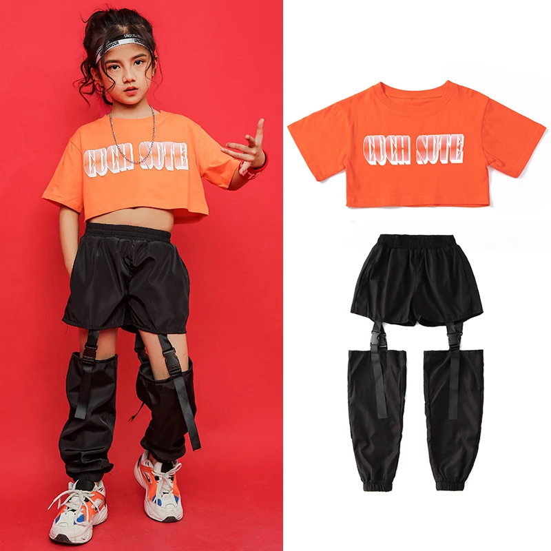 Детские костюмы для джазовых танцев летние брюки в стиле хип хоп девочек уличные