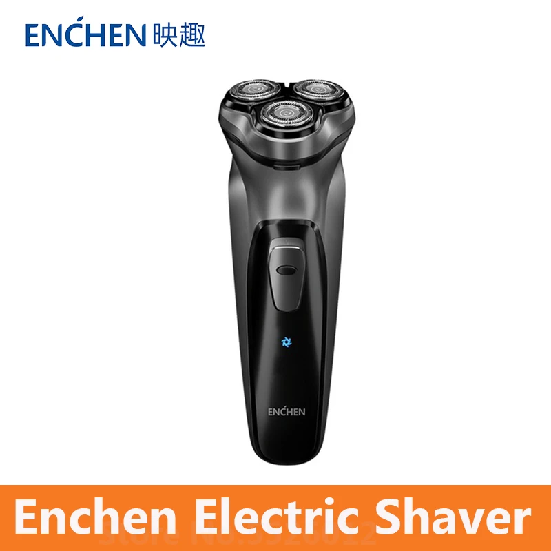 Enchen электробритва 3D черный камень перезаряжаемый порт моющийся корпус из АБС