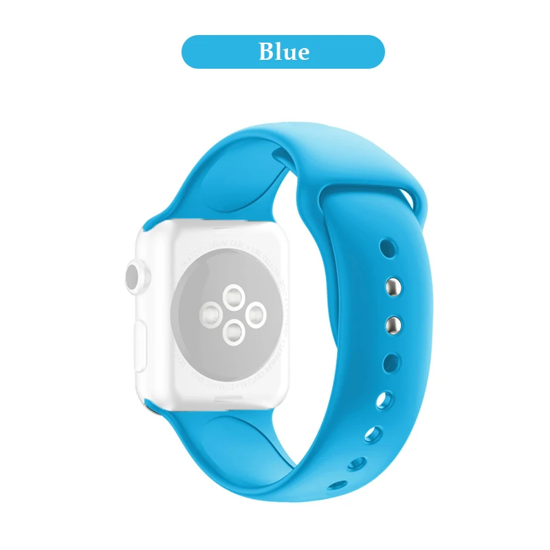 Blue Силиконовый сменный спортивный ремешок 38 мм 40 мм для Apple Watch Series 1 2 3 4 42 мм 44 мм ремешок на запястье для iWatch Sport Edition - Цвет: Blue