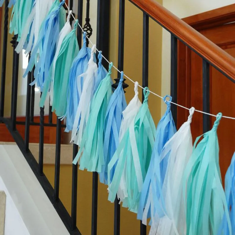 5 шт./лот баннер из салфетки с кисточками флажки гирлянда Висячие на день рождения