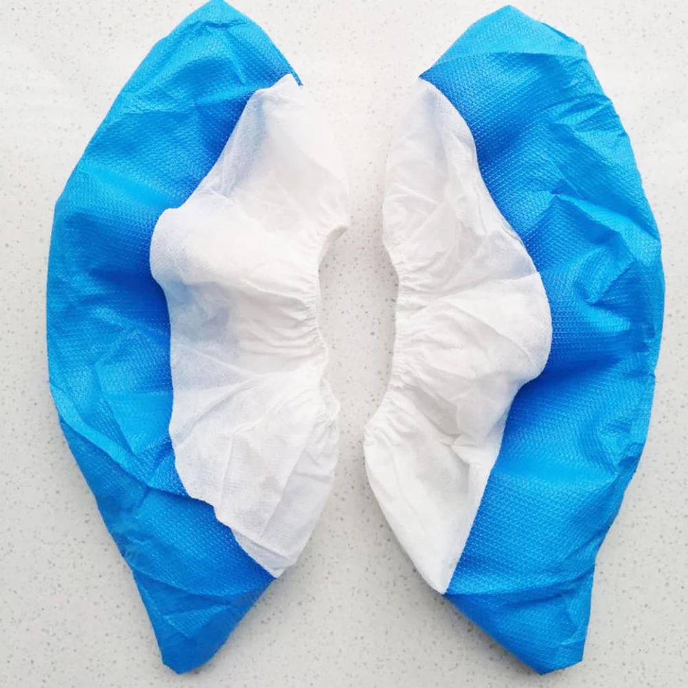 

50 Pcs Waterproof Coated Shoe Cover Disposable Shoe Cover Non-slip Shoe Case for Home One Size