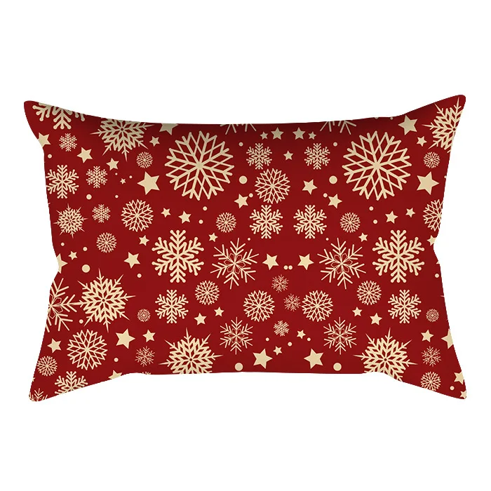 2021 New 30X50CM Christmas Decorative Pillowcase Gold Snowflakes Sofa Waist Pillows Cover Livingroom Lumbar Cushions Home Decor images - 6