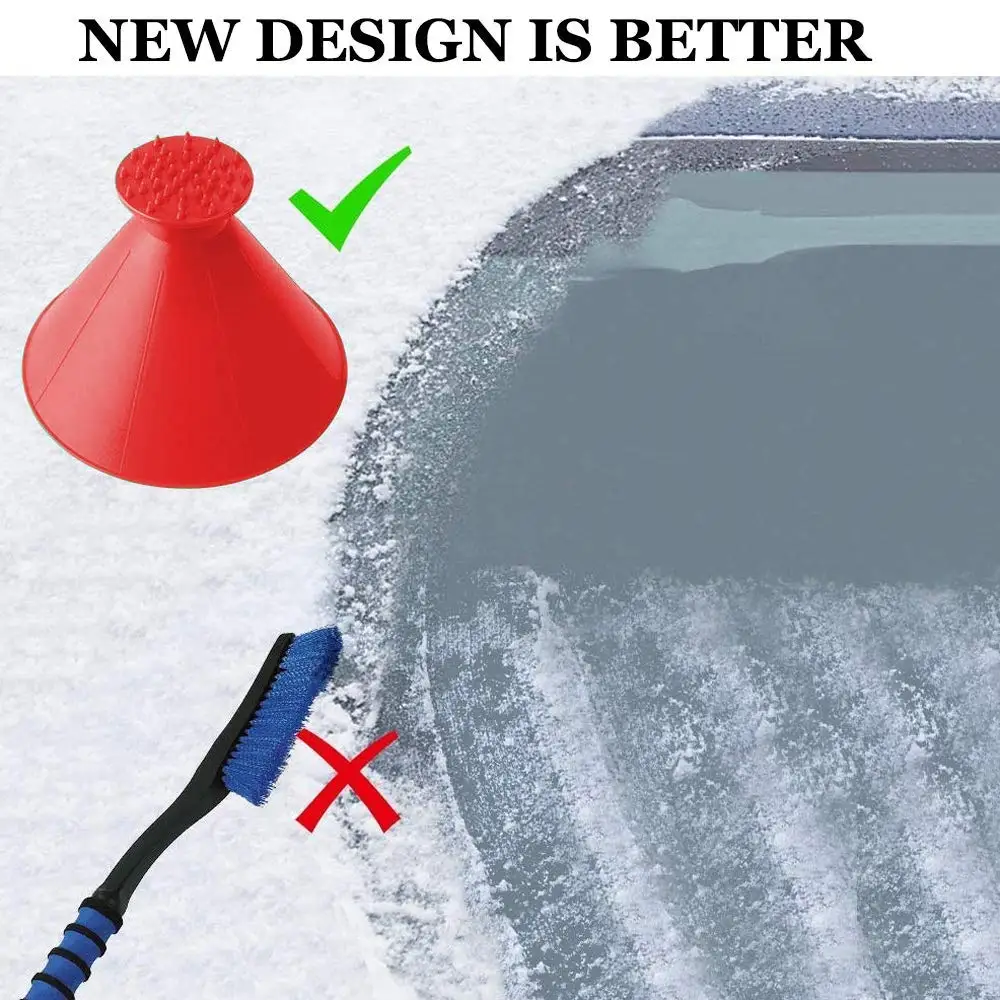 4 шт. скребок для льда лобового стекла автомобиля 2 и 1 волшебная круглая Воронка