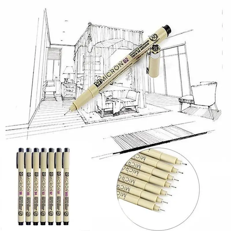 Ручка Pigma Micron водонепроницаемая ручка для рисования эскизная маркеры 08 03 черная