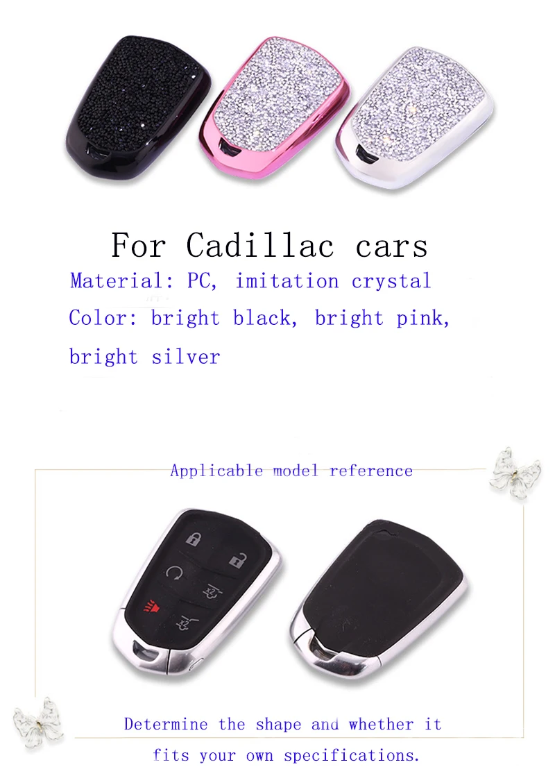 Защитный чехол ключа автомобиля подходит для Cadillac ATSL/XT5/CT6/XTS/CTS с украшением из