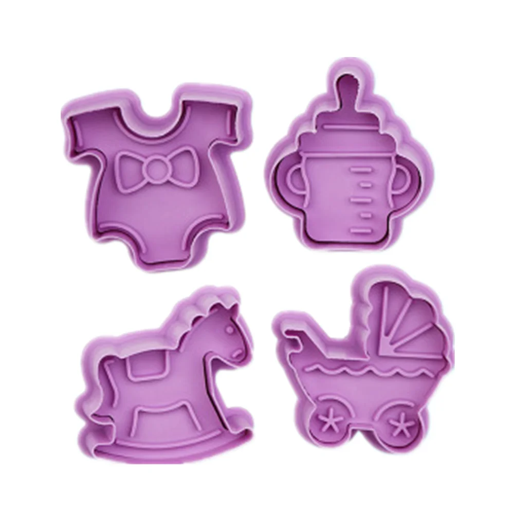 

4Pcs/set Easter Bunny Cookie Cutter Cake Cartoon Baby Toy Decor Valentine's Day Loaf Sugarcraft Plunger Fondant Cutter Tool