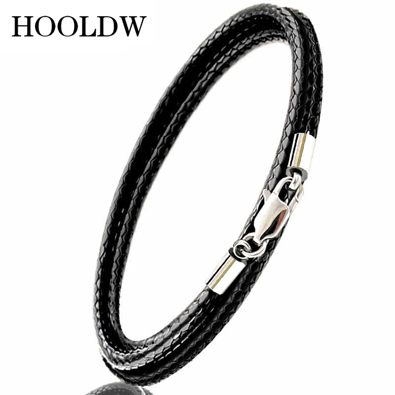 40-80 см 1-3 мм кожаный шнур ожерелье Шнур Воск Веревка из нержавеющей стали застежка