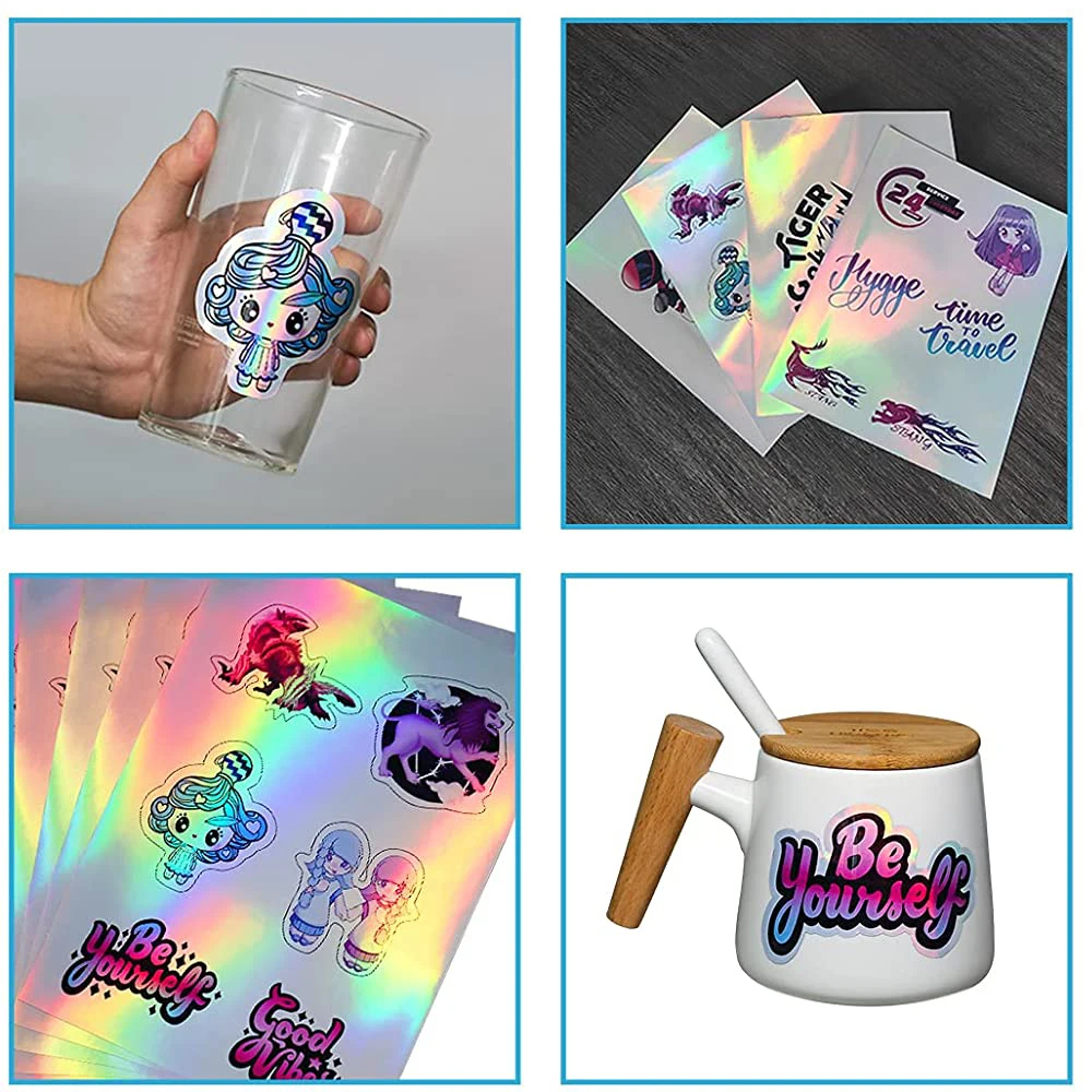 10 листов бумага для голографических наклеек A4 с принтом струйных принтеров