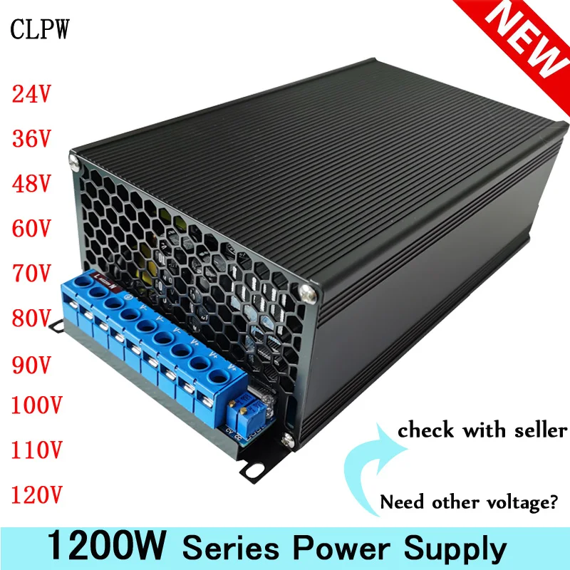 1200 Вт Новый переключение Питание DC 24V 36V 48V 55V 60V 70V 80v 100V 110V 120V Зарядное устройство