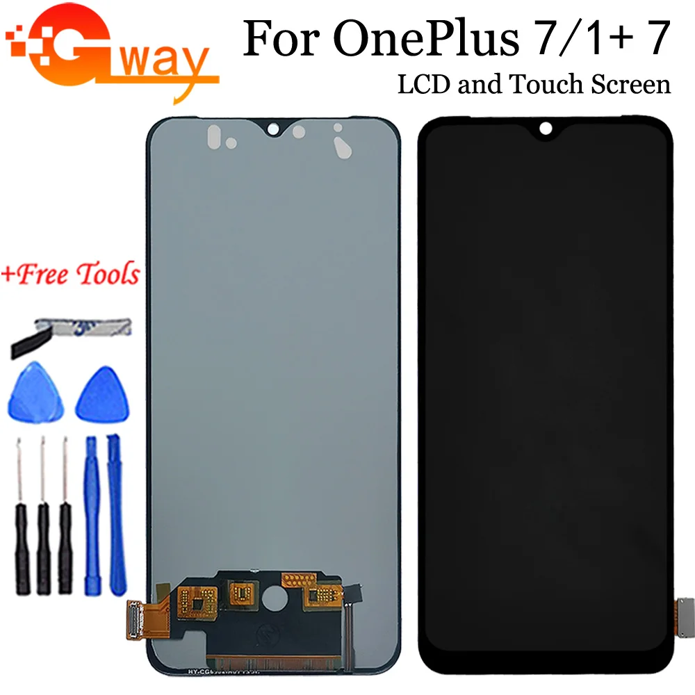 aaa lcd for oneplus 7 lcd gm1900 gm1901 display touch screen digitizer glass assembly for one plus 7 1 7 lcd phone spair parts free global shipping