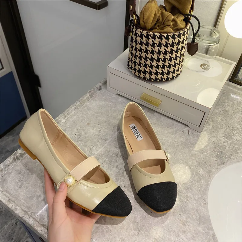 Mary janes shoes mixed color casual comfy women flats pearl round toe shallow brief loafers leisure femme summer lazy moccasins | Обувь