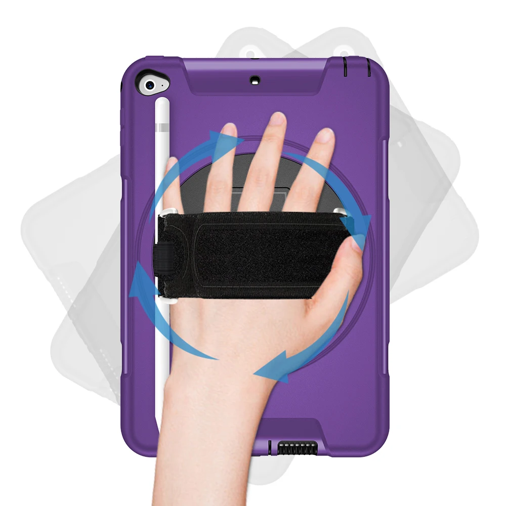 Ударопрочный чехол для iPad Mini 4 5 с держателем ручек вращающийся на 360 подставкой