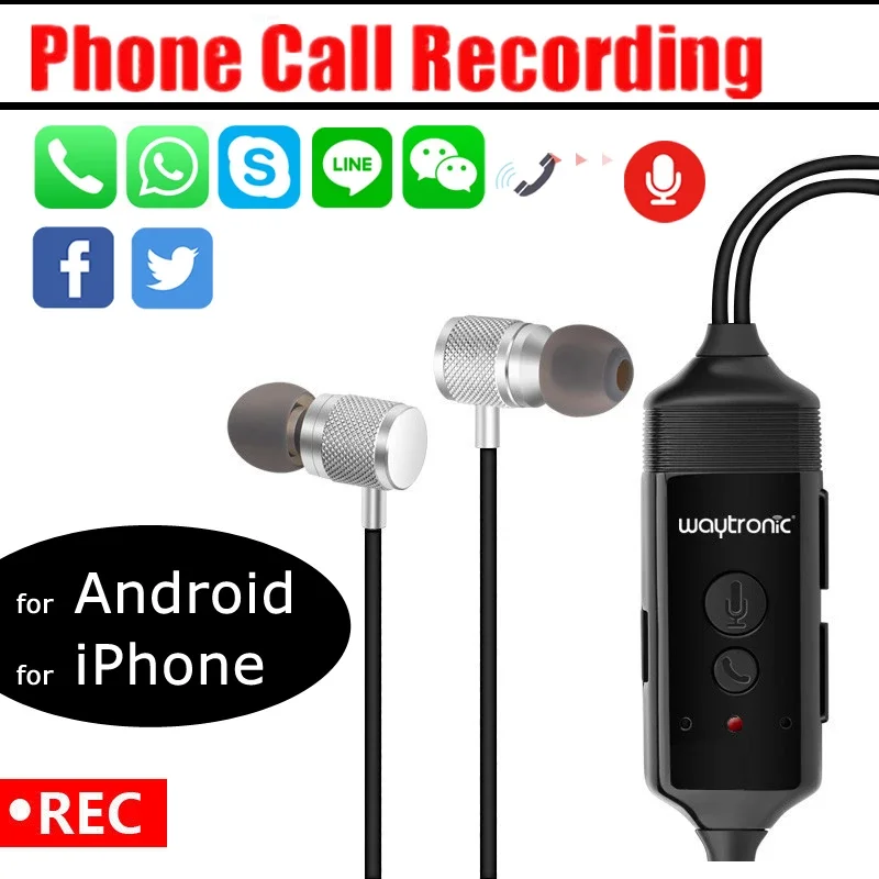 

Bluetooth Recording Headset cellphone call recorder for iPhone Android,Collecting Evidence, Interview, Studio phone call record