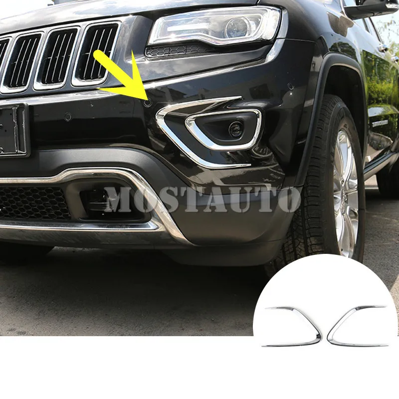 

Защитная крышка для переднего бампера Jeep Grand Cherokee ABS 2014-2016 2 шт., серебристые/красные автомобильные аксессуары, украшение интерьера автомобил...
