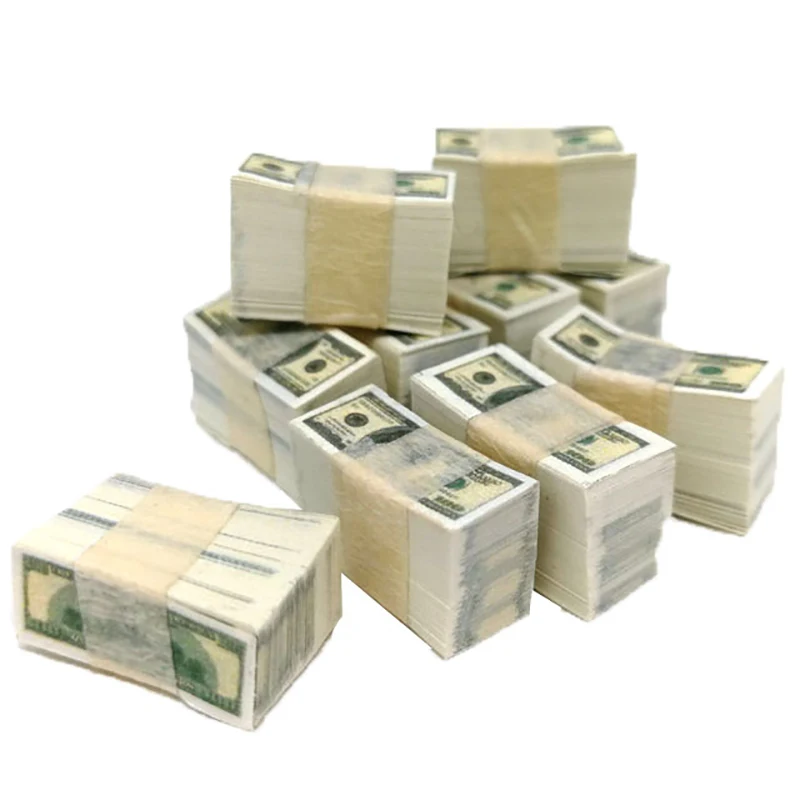 1/12 Scale A bundle Miniature Play Money Us $100 / $1Banknotes | Игрушки и хобби