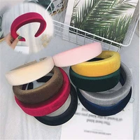 wide hair band 5cm wide padded coloured pleuche feel headband thick hair clasp