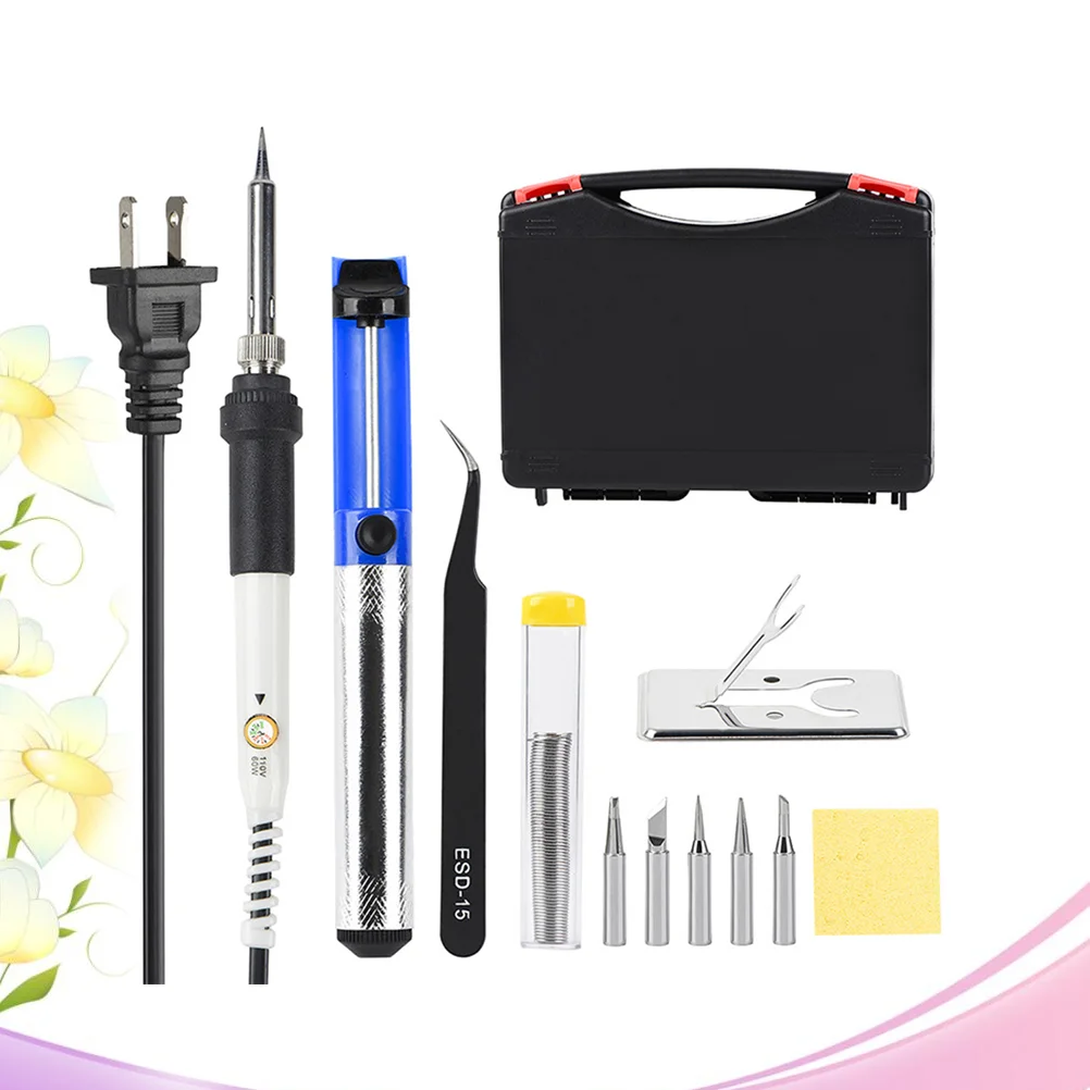 

60W Temperature Adjustable Welding Soldering Iron Tool Kit With US Plug