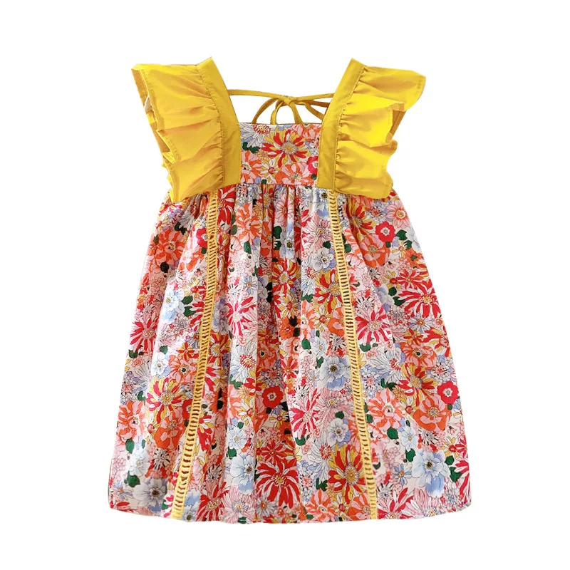 

Girls Clothes Summer Halter Dress Fashion Print Girls Princess Dress Strap Sleeveless Beach Beach Dress Kids Dresses for Girls