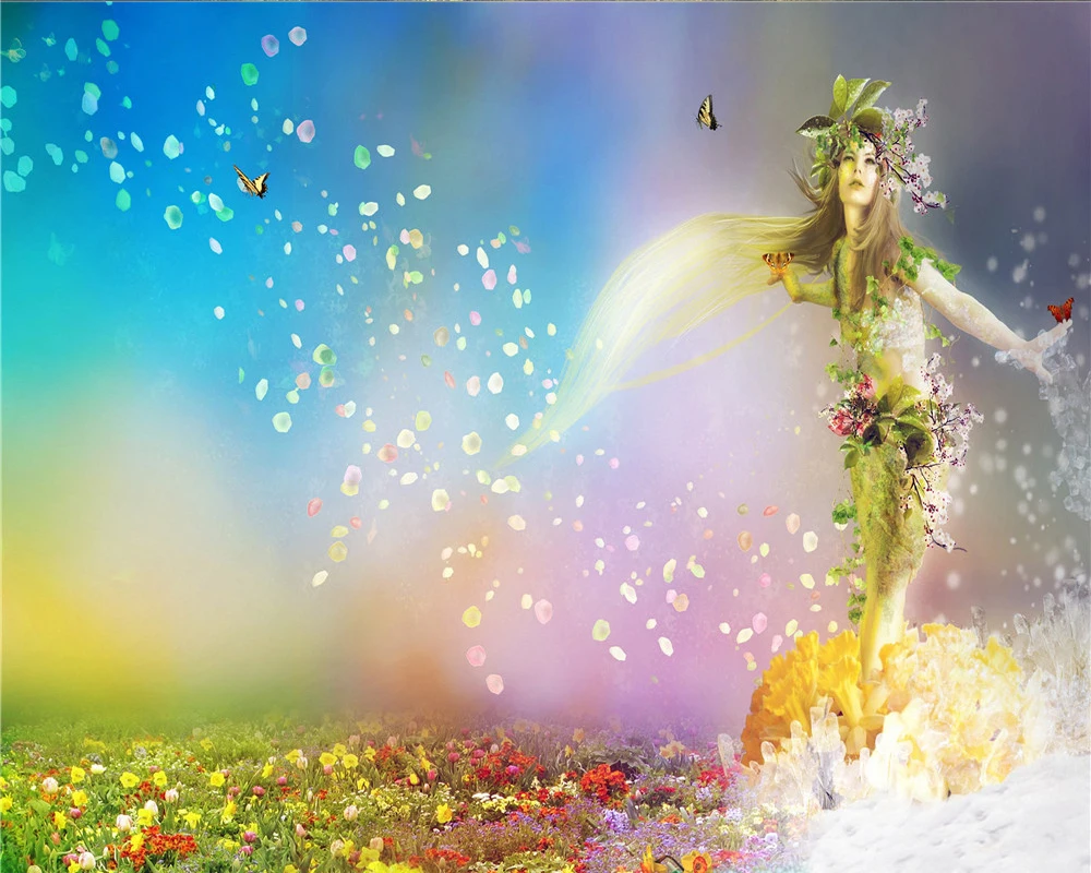 

Custom Character 3d Wallpaper Modern Mural 3d WallpaperSexy Beautiful Flower Fairy Custom 3D Photo Wallpaper Home Decor