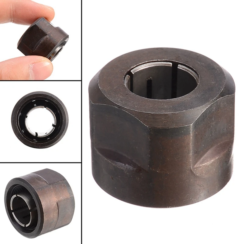 

1Pc Black Metal Collet Nut Plunge Router Parts 12.7mm Center Hole Diameter 22.5X27mm with 4PCS Carbon Brush