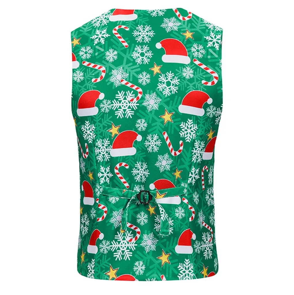 Мужской Рождественский костюм жилет осенний новый для вечеринки Xmas мужской