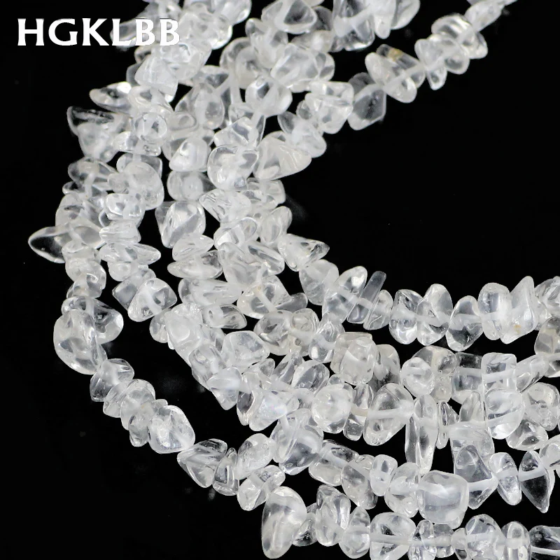 Бусины Из Натурального белого кристалла HGKLBB нестандартный гравий аксессуары для