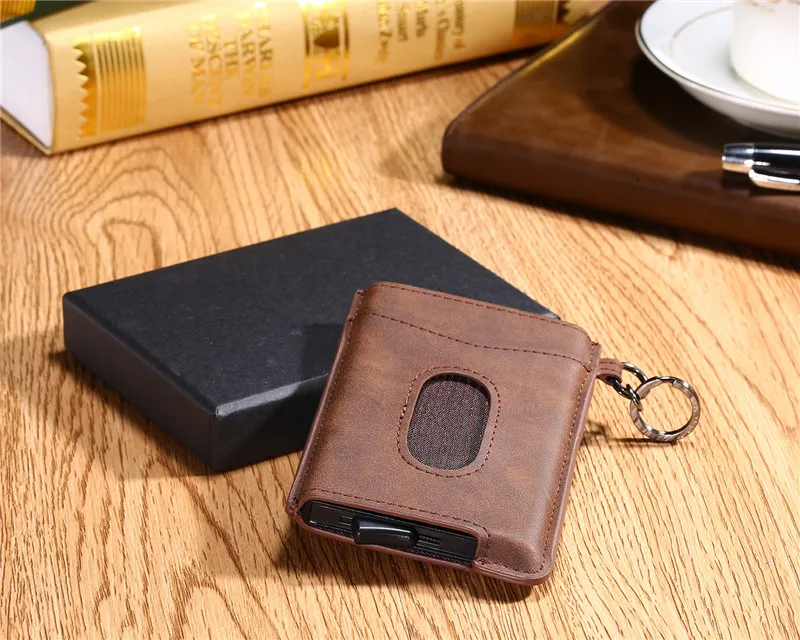 Bisi Goro RFID Блокировка кредитный держатель для карт Anit-theft кошелек карта для мужчин и женщин автоматический всплывающий Чехол для карт кожаный держатель для ID