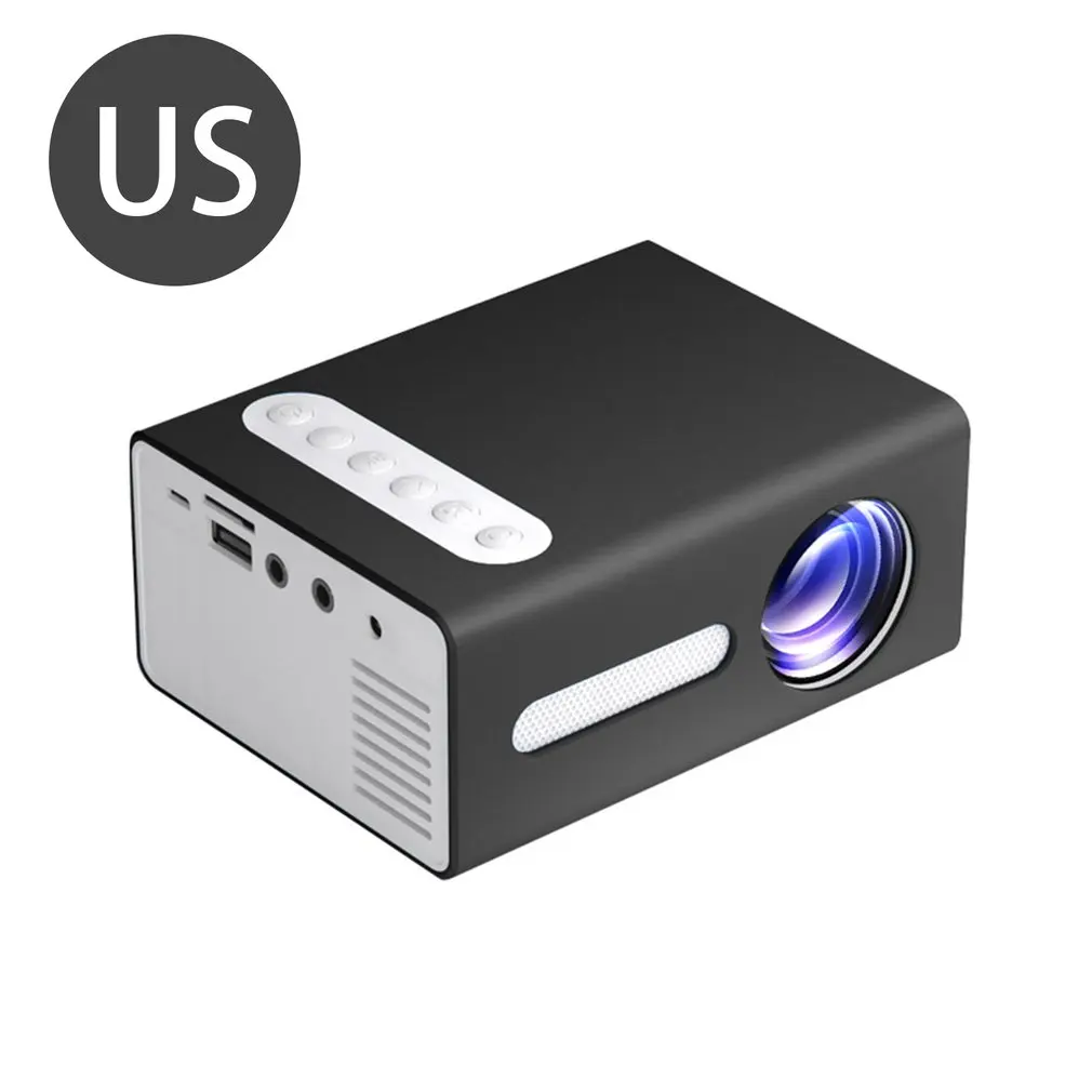 

Black T300 Portable Projector High Definition Efficient LED Projector Multi Interface Home Theater Video Projector