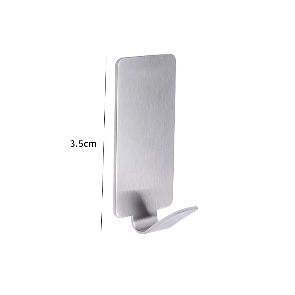 

6Pcs Stainless Steel Hooks Non-marking Strong Kitchen Bathroom Cabinet Clothes Home Storage Hanger Organizer