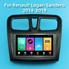 Автомагнитола 2 Din на платформе Android для Renault, Logan, Sandero, 2014-2019 г., GPS-навигация, автомобильный мультимедийный плеер, головное устройство, Авторадио, Wi-Fi