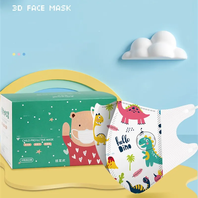 

3D Children Disposable Mask Cartoon 3-Layer Nonwoven Dustproof Breathable Mouth Masks Mascarilla Kid Daily Protective Face Cover