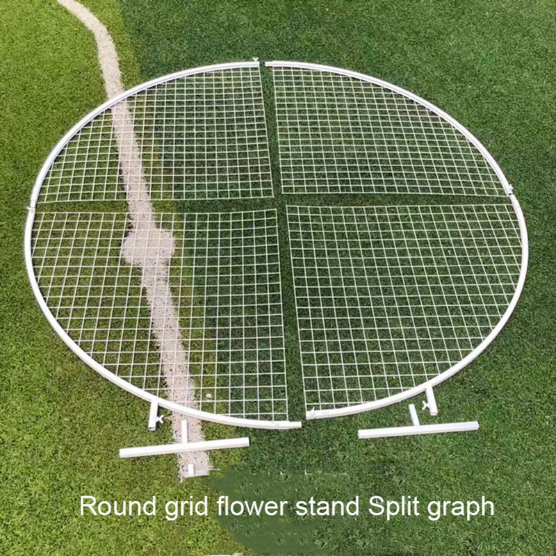 

Metal White Grid Circle Wedding Decor Props Wedding Arch Backdrop Flower Frame DIY Wedding Festival Stage Flower Shelf