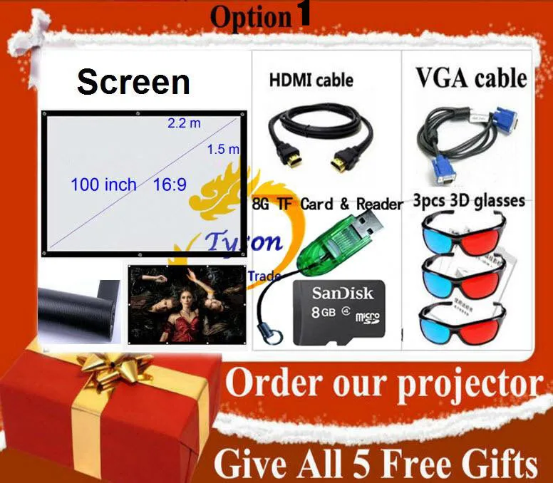 Poner saund светодиодный 86 светодиодный проектор видео HDMI USB Мультимедиа 1280x800 Full HD 1080 P проектор домашний кинотеатр ЖК-проектор Цифровой 3D - Цвет: Option1