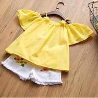 2022 summer suit childrens clothing kids clothes girls clothing topshort 2pcs clothing sets for children for 2 6 years