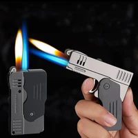 gadgets for men metal gas torch gun lighter survival fire refillable butane jet lighters smoking accessories dropship suppliers