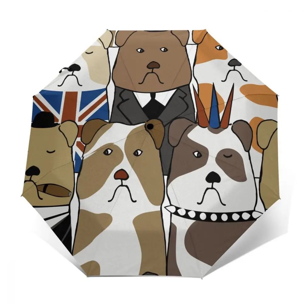

Зонт Солнечный Автоматический складной для мужчин и женщин, складной зонт от солнца, дождя и ветра, с рисунком английского бульдога