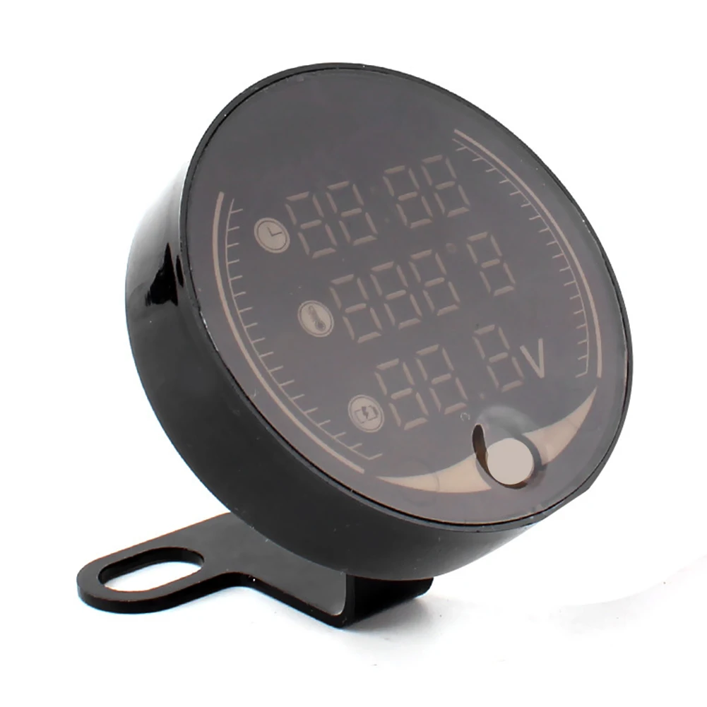

3 In1 Instrument Motorcycle Thermometer Durable Timeline Voltmeter Digital Led ABS Replacement Display Table Clear Reading