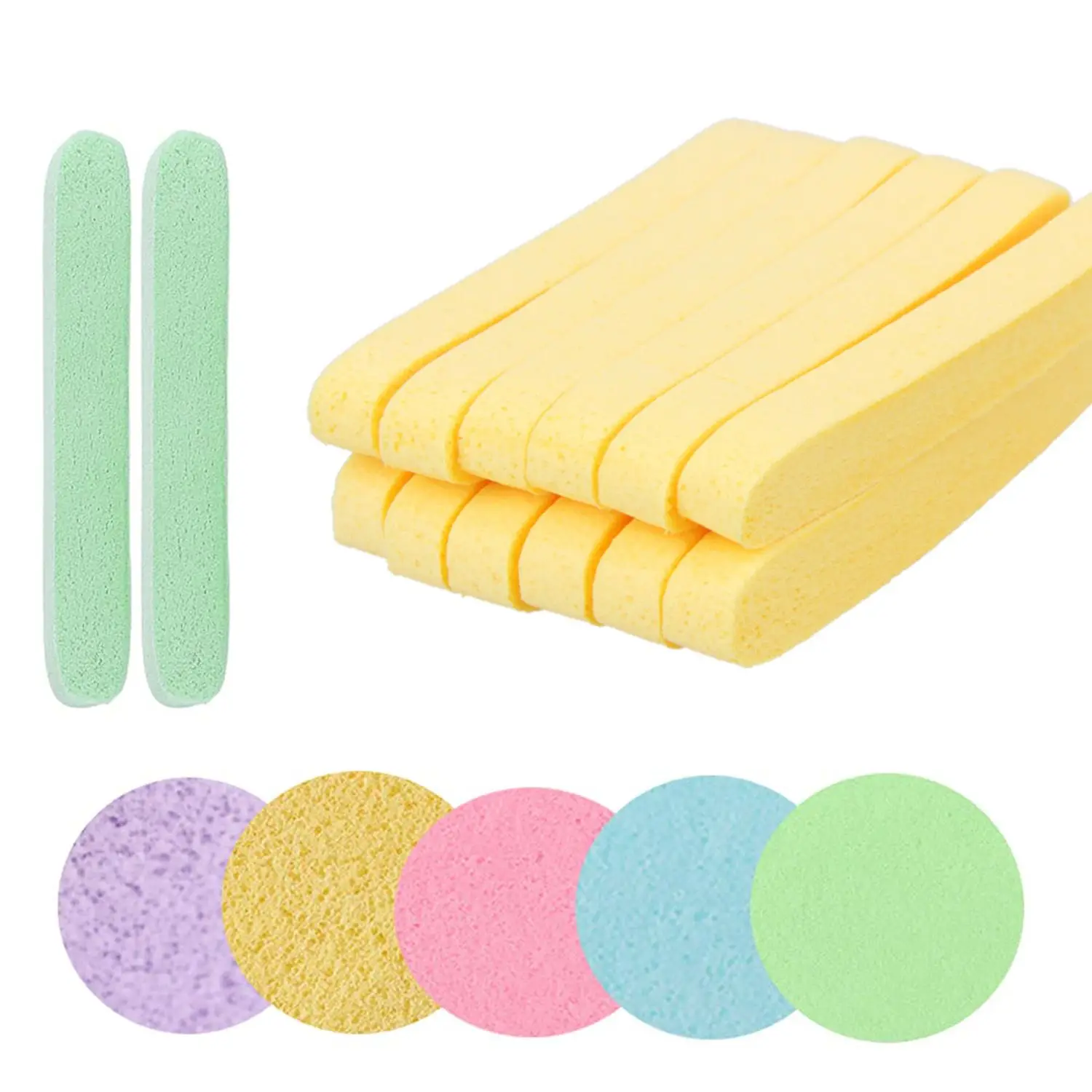 

12pcs/Set Hot sale Face Wash Sponges Cosmetic Puff Cleansing Pad Makeup Removal Exfoliating Compressed Facial Sponge Skin Care