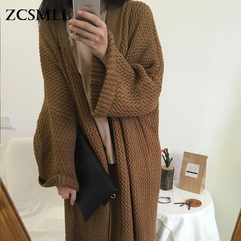 

ZCSMLL Soft Warm Cardigan Women Vintage Casual Loose Oversize Cardigan Long Sleeve Knitted Sweater Women Clothes Korean Tops