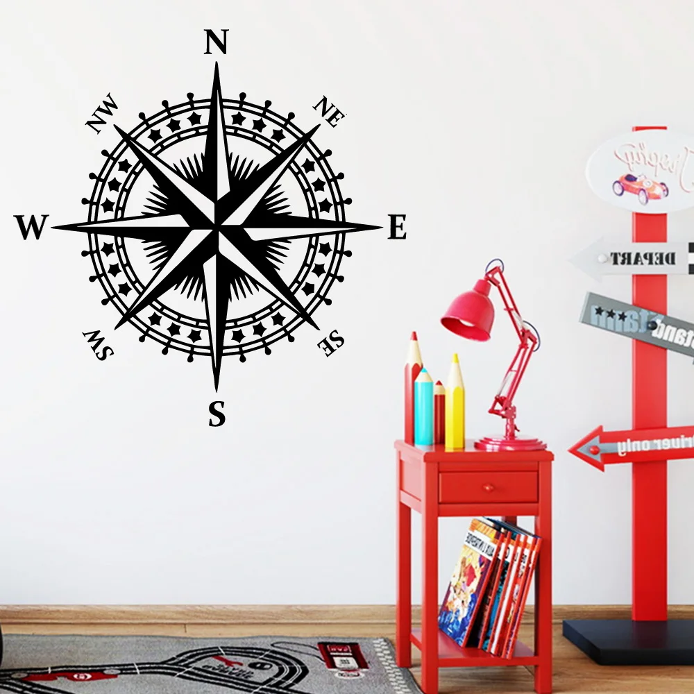 Горячая Распродажа Compass Съемные ПВХ наклейки на стену для детской комнаты Diy