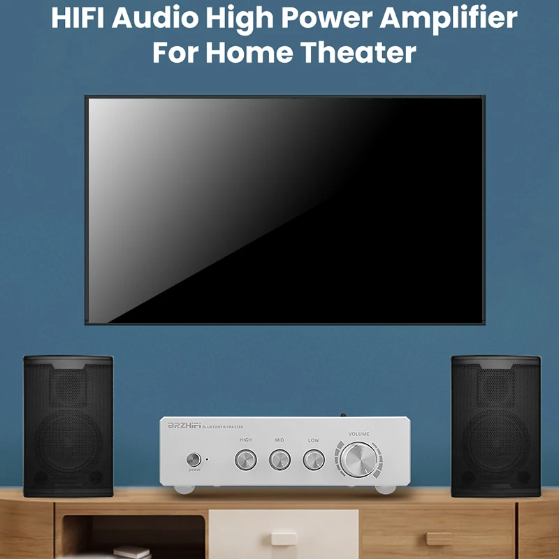 

BRZHIFI TPA3255-A with Bluetooth 5.0 High Power Fever Digital Power Amplifier 300WX2