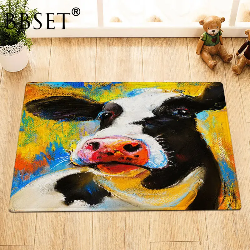 Waterproof Shower Curtain Farm Watercolor Cow Modern Art 3D Print Bathroom Curtains Mildew Proof with 12 Hooks Cortina De Ducha | Дом и сад